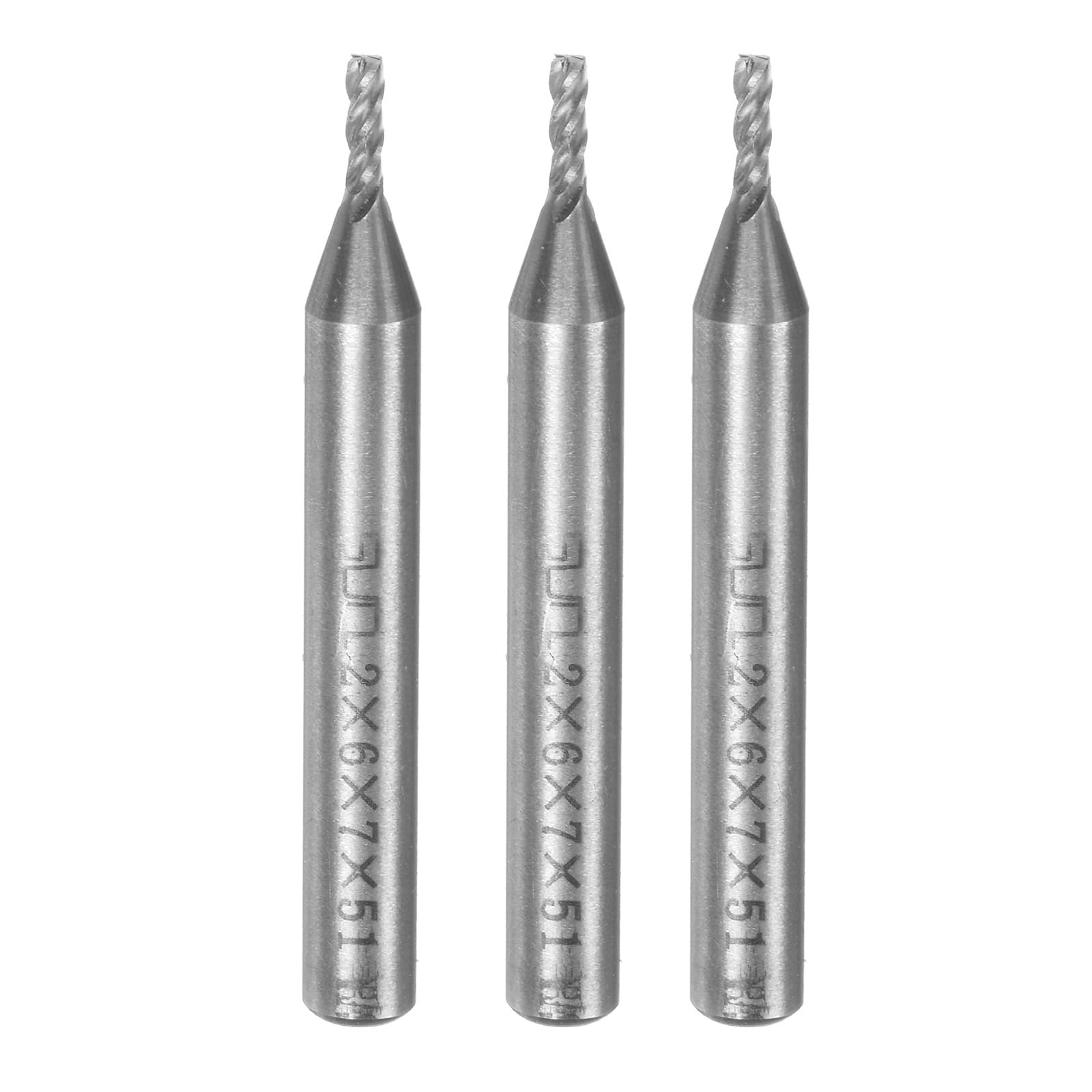 QUARKZMAN 3 szt. 2 mm x 6 mm 4 rowki HSS-AL Frez do świec prosty trzonek frez frez narzędzie