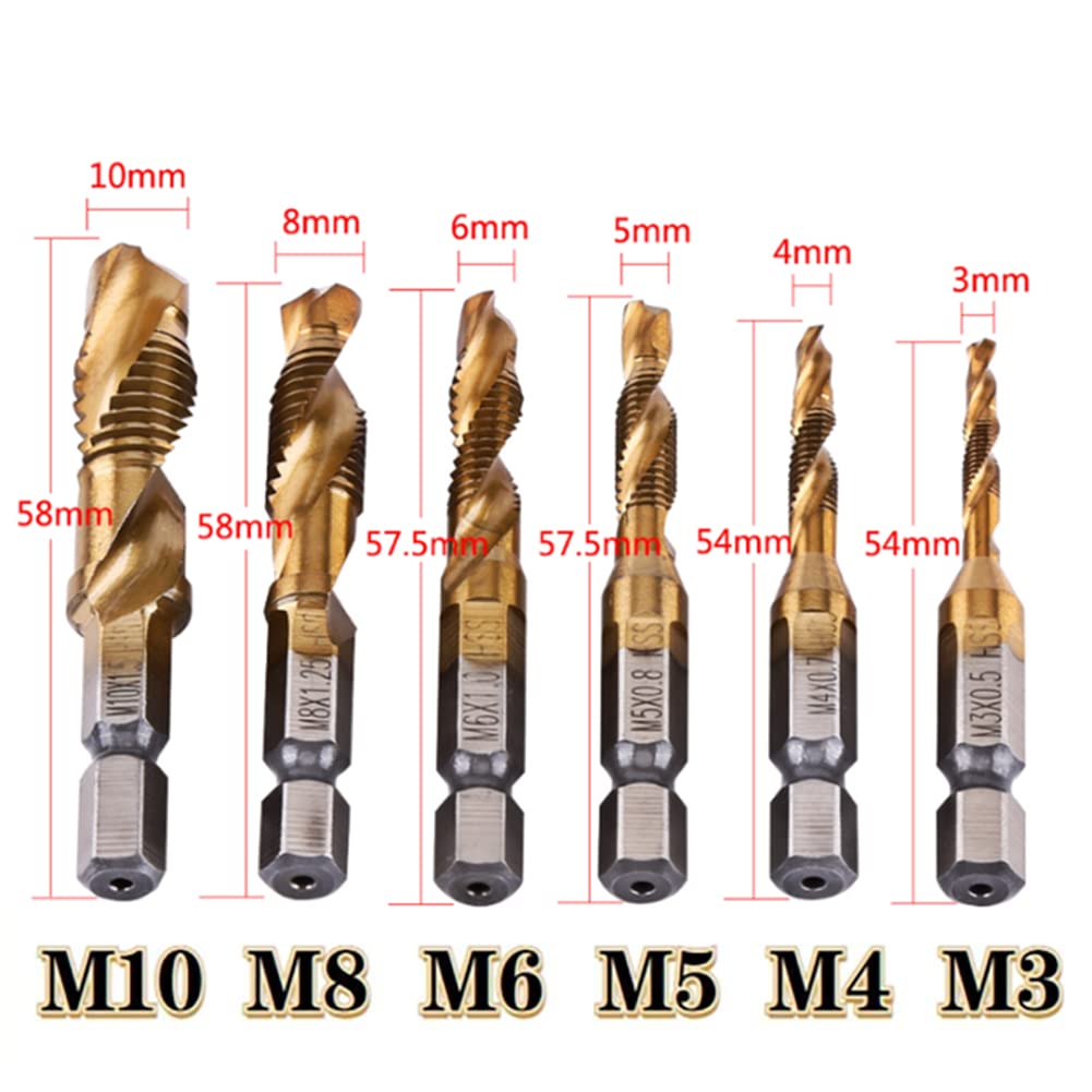 QUARKZMAN Foret Et Taraud Combinés, Métrique M10 X 1,5 Filetage 1