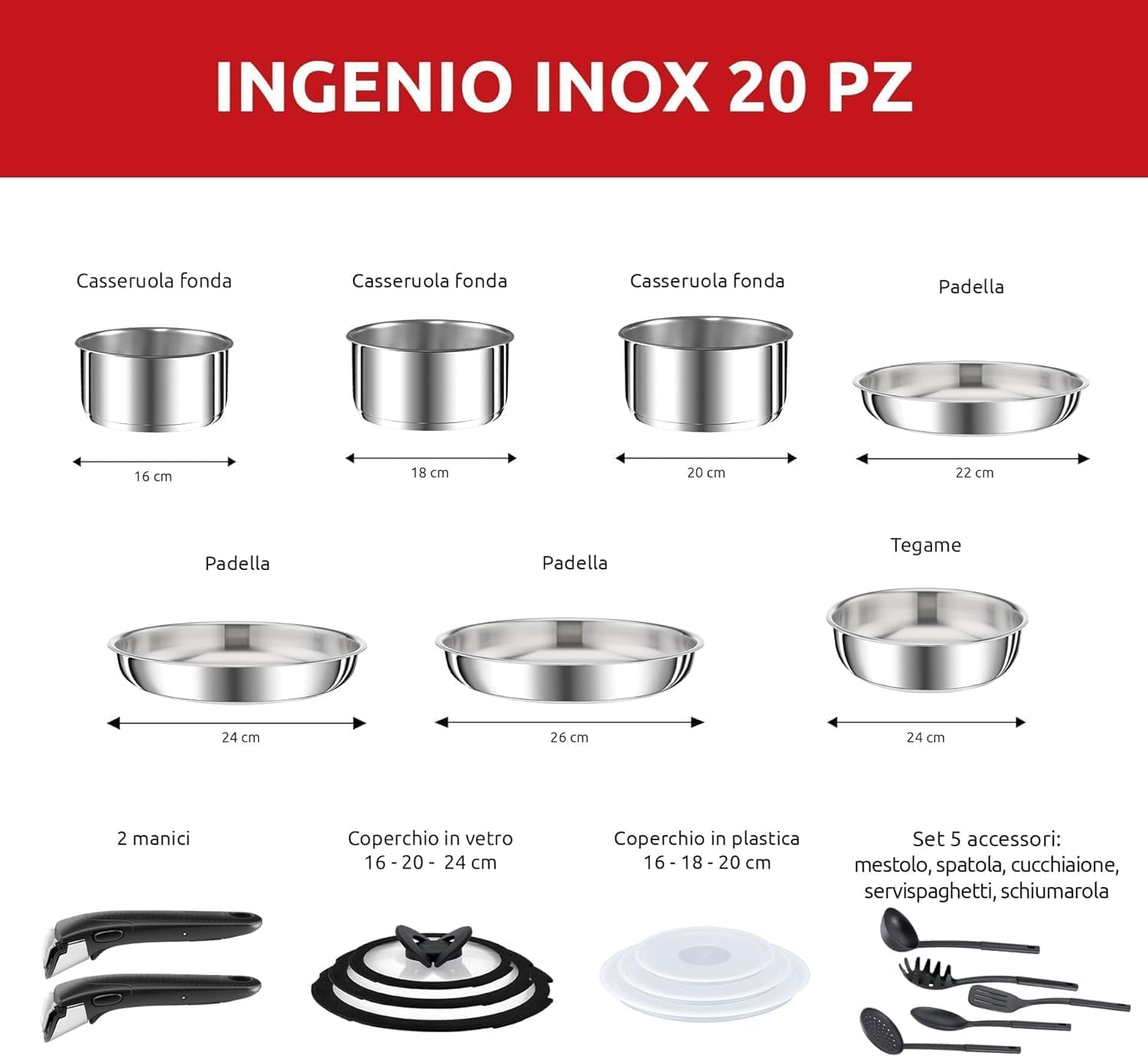 Amazon.com: Lagostina Ingenio INOX Induction Cookware Set 18/10