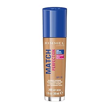 Rimmel London Match Perfection Natural Liquid Foundation (Soft Beige 200)