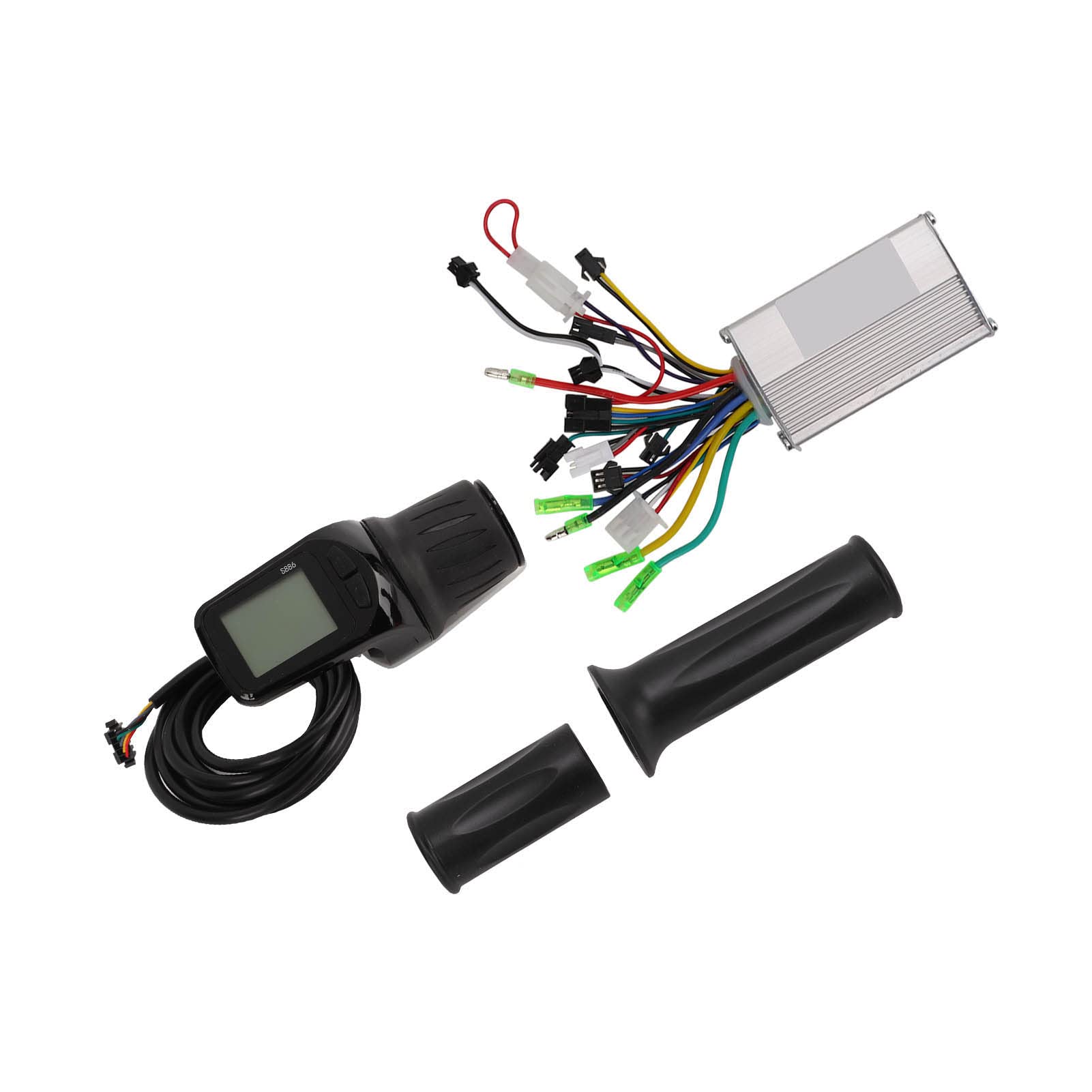 Controlador de Motor sin escobillas con Pantalla LCD, 48/60V 350W Motor 886 Panel de Pantalla LCD con empuñaduras giratorias de Repuesto