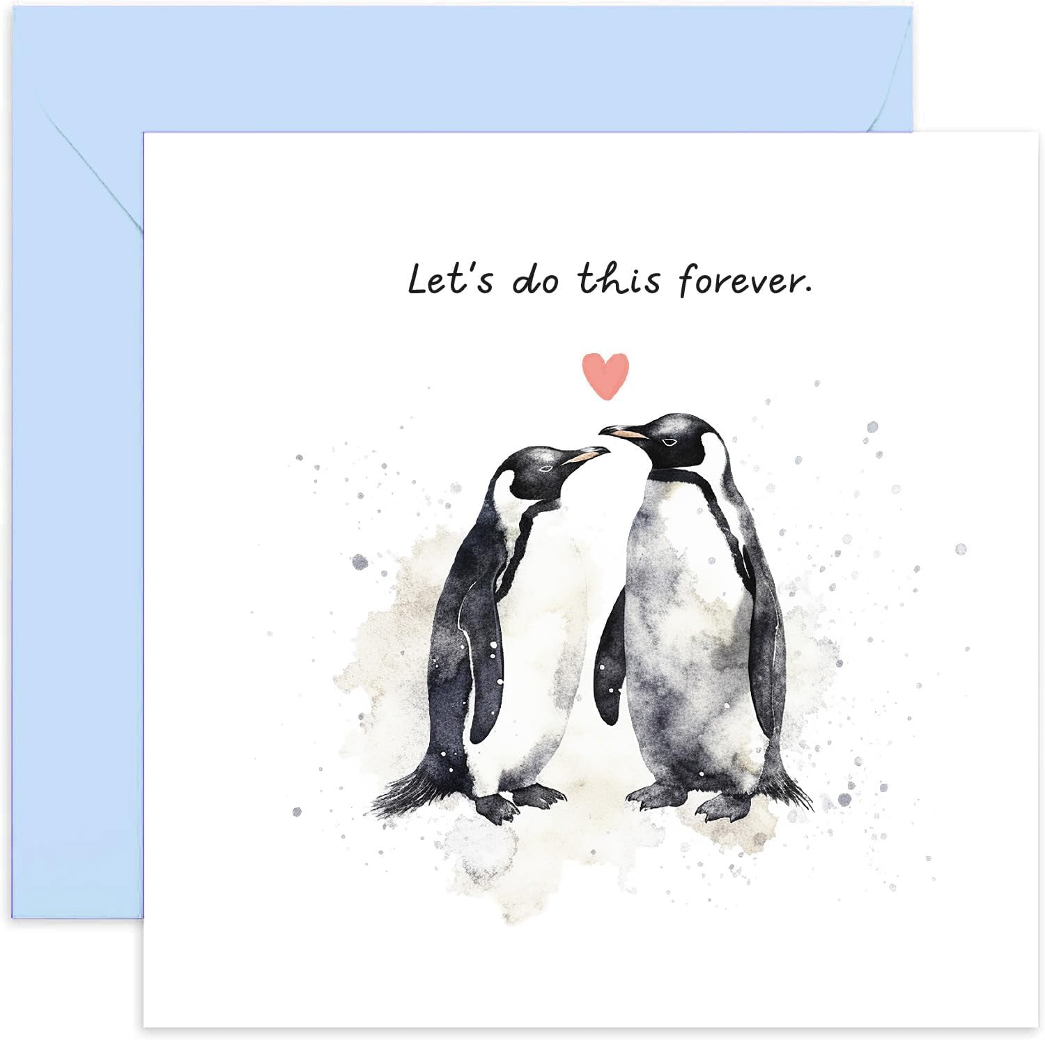 Tarjeta De Aniversario Imprimible Para Tu Esposo, Tarjeta De San Valentín, Frase Romántica De Amor Con Pingüinos, Plantilla PDF De Descarga Digital. - México