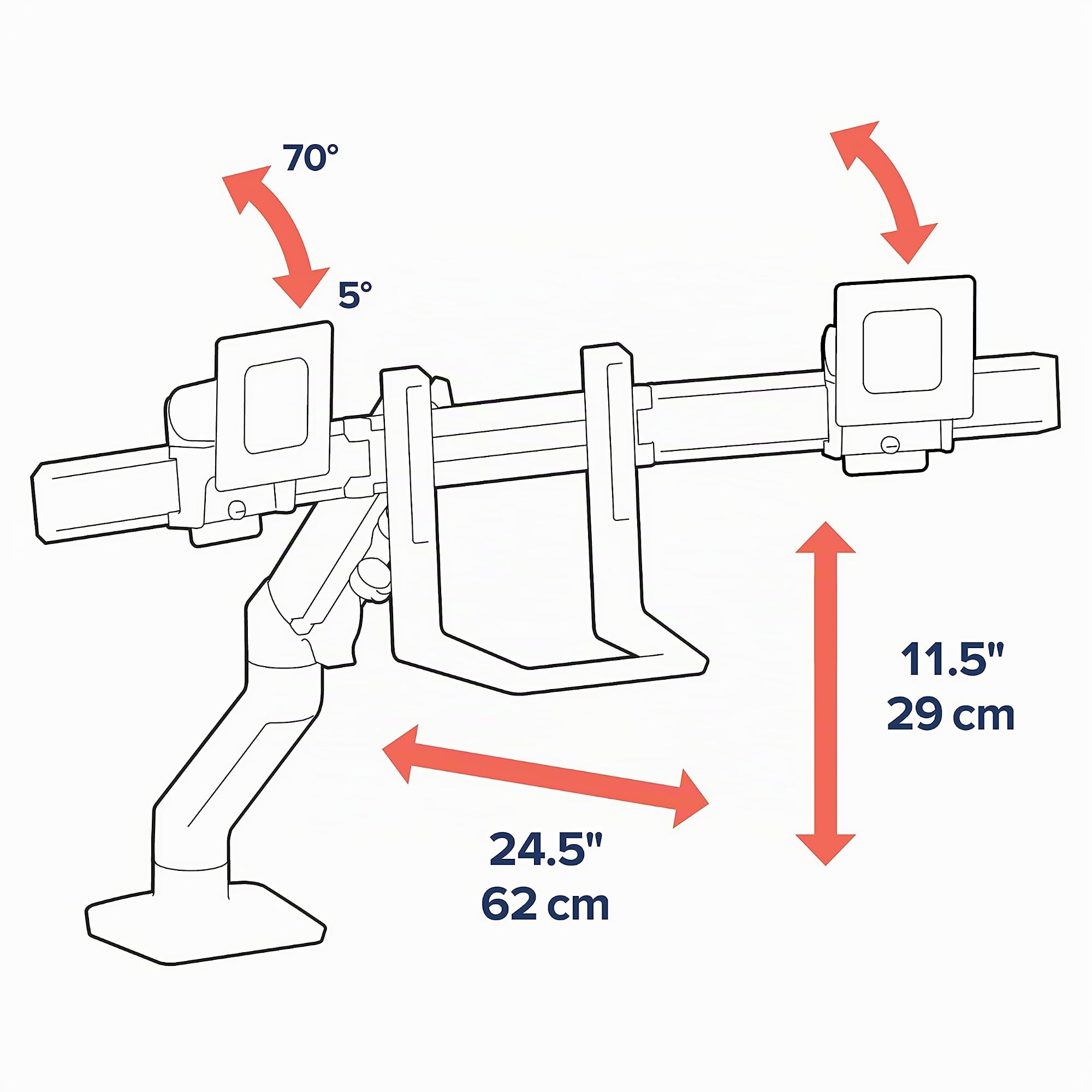 Ergotron - Braccio per doppio monitor HX, supporto da scrivania VESA - per due monitor fino a 32 pollice, 2,3-7,9kg ciascuno - Bianco (45-476-216)