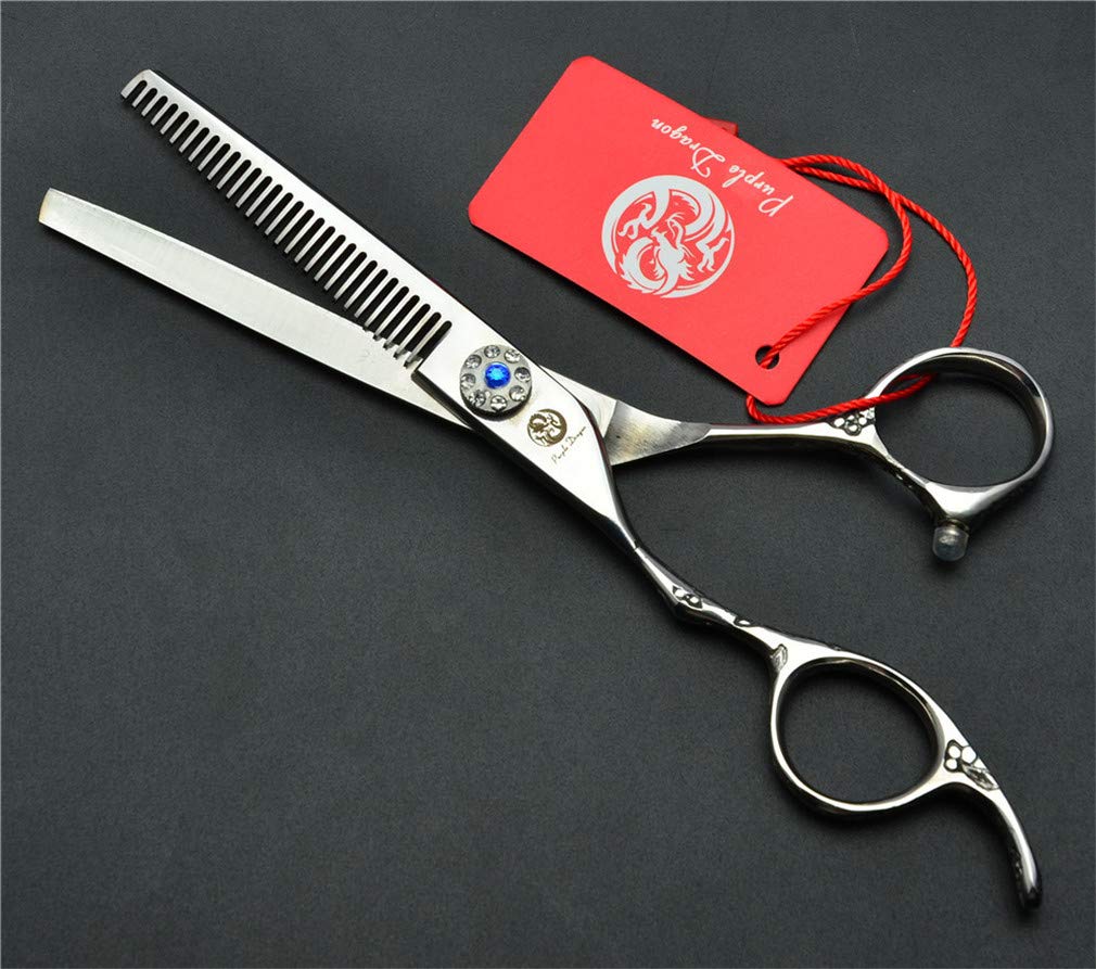 El Peluquero Profesional De La Mano Izquierda Tijeras 6 Pulgadas Conjunto, Tijeras De Peluquería De Acero Inoxidable 440C (Plano De Corte Y Dientes Shear), para El Salón, Peluqueros,6.0inch