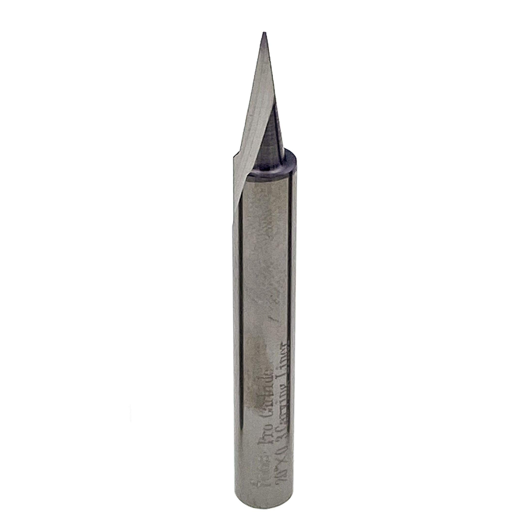 FOOS - 20° carving liner router bit - 1/4” Shank - Premium Solid Carbide (.3mm tip)