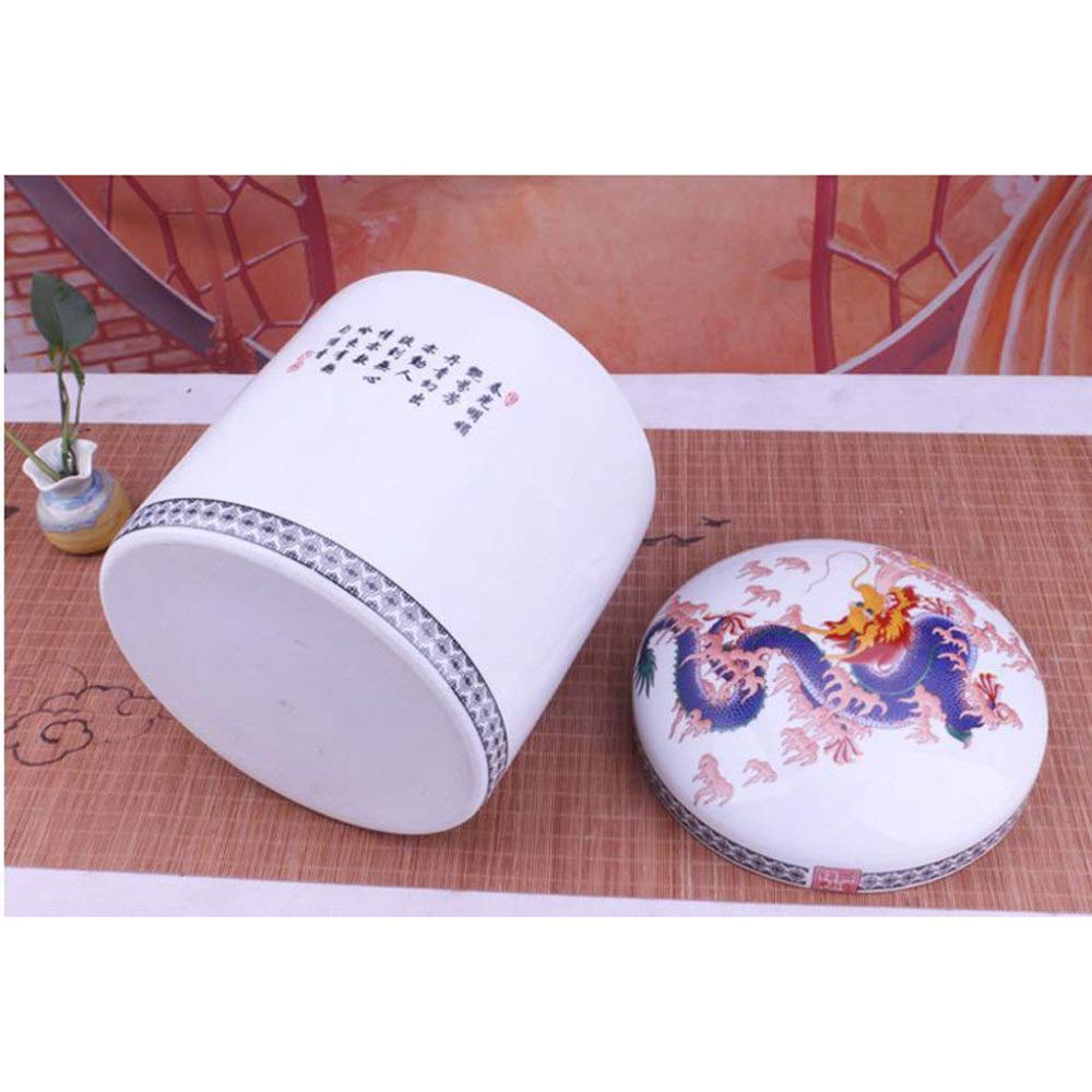 Urny Funeral Urn Large Keepsake Cremation Urn for Ashes,Funeral Memorial Urn for A Small Amount of Adult Ashes Ceramic Material 22 * 25cm Perfect Souvenir,A(B)