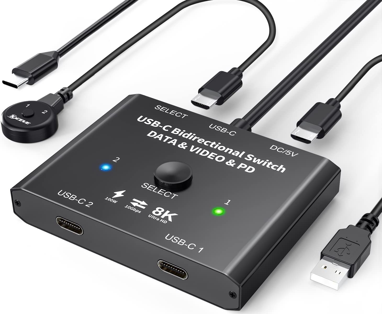 Amazon.co.jp: USB C 切替器、2入力1出力、1入力2出力、USB C 双方向切替器、Cポートが備えたPC2台用、 4K ...