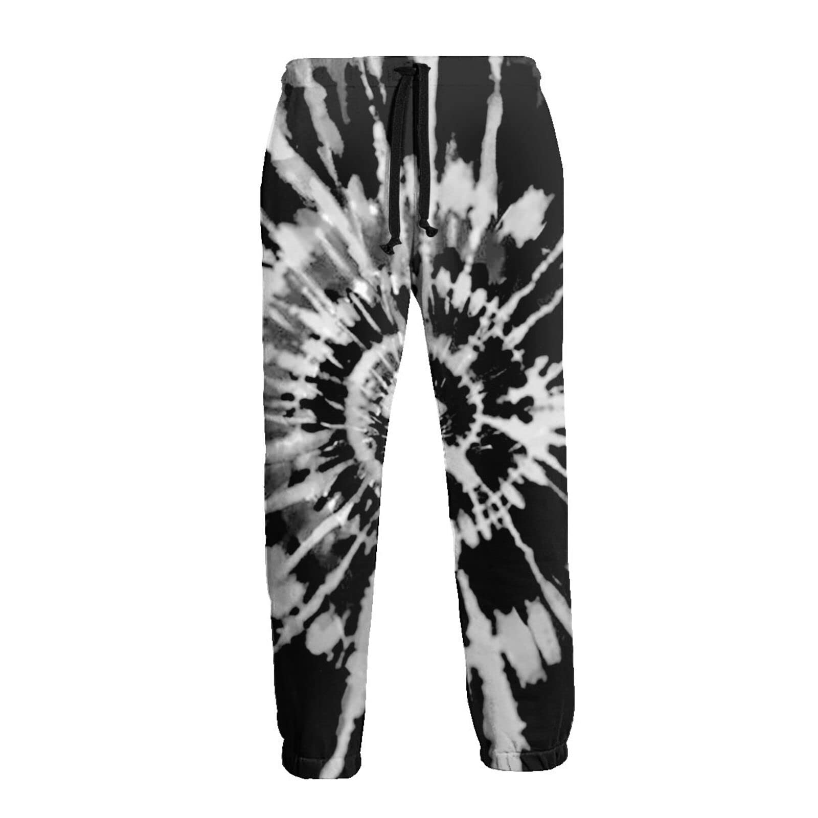 Generic Black Tie Dye Spiry Mens Pants Sweatpants Sport Pants Cozy Elastic Long Trousers