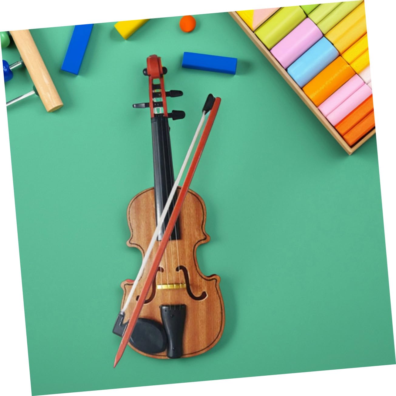 Piccolo Violino in Legno Realistico, Set 1 Pezzo per Bambini | Riproduzione Simulata, Design Delicato e Finitura Curata, per Attività in Scuola e Asilo