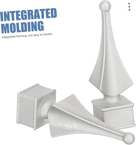 Miniatura 2 de Housoutil 4 piezas de hardware de valla al aire libre decoraciones finial aluminio poste tapas inoxidables remates de aluminio