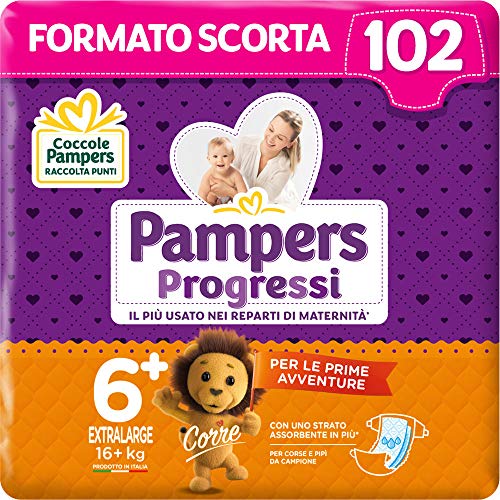 Pampers - Pañales Progressi Taglia 6+ (102 Unità)