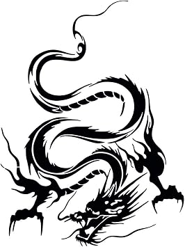 JSCARLIFE Dragon Car Decals - Practical Hood Sticker, Self-Adhesive Vinyl Graphics for Car/Truck, Universal Hood Body Side Rear Window Stickers Black/19.68"x14.56"