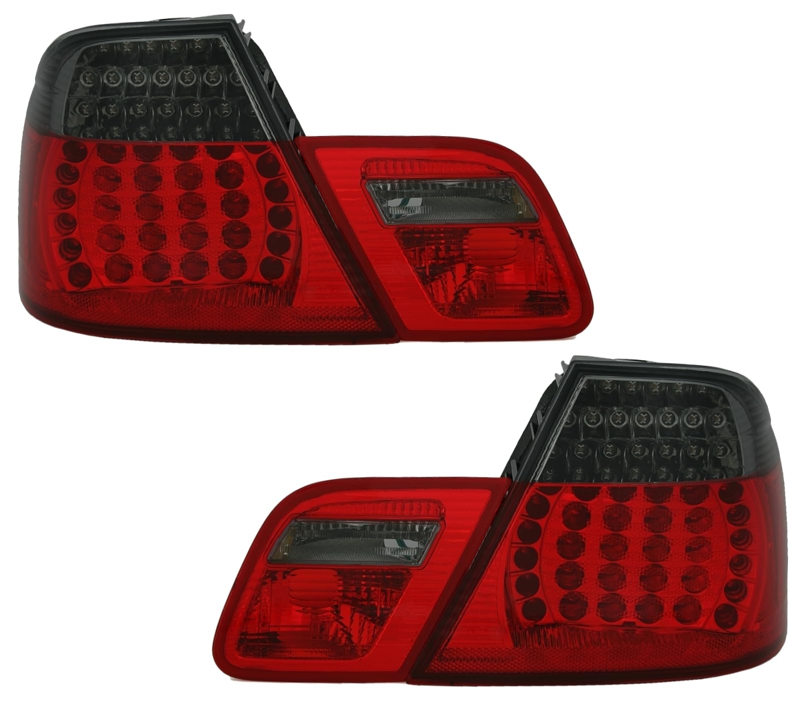 Juego de faros traseros LED en rojo y negro.