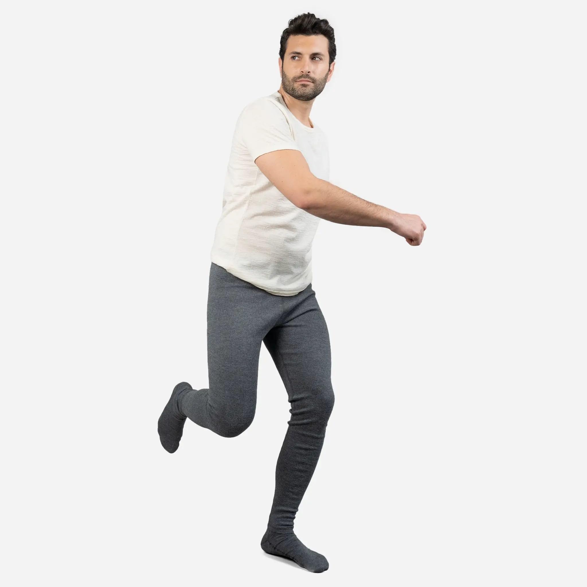 Leggings de lana de alpaca para hombre: peso medio 420