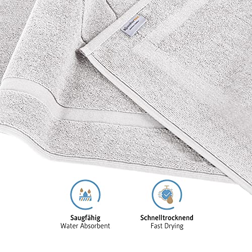 Komfortec Bath Mat 2 pcs,%100 Coton & 800 g/m², Washable, Absorbent, Quick Drying, 50 x 80 cm, White - Image 3