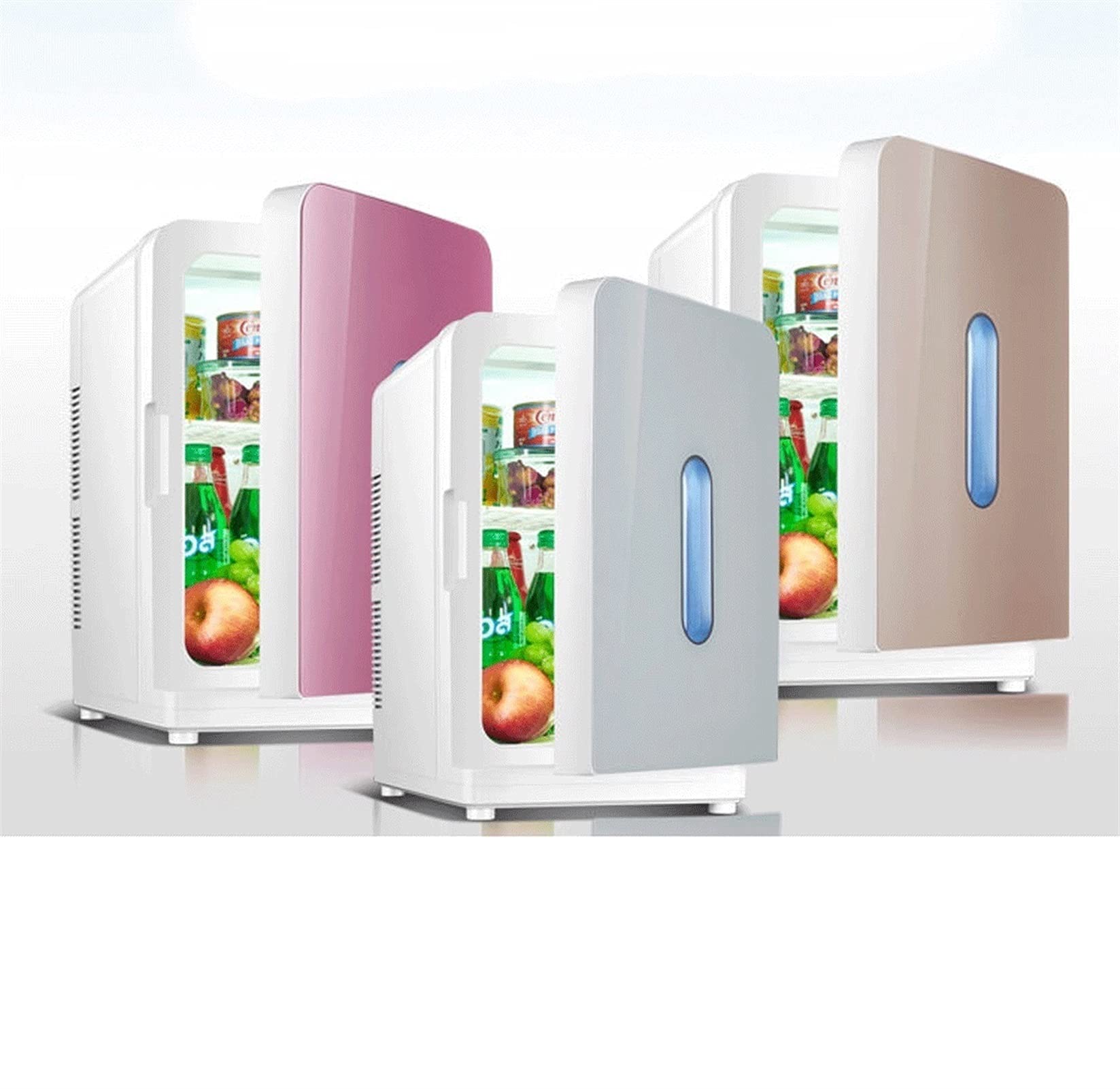 Mini refrigerador para coche de 20 litros con conservación del calor, ideal para coches pequeños y hogares. Enchufe de 12 V (color: dorado, tamaño: 12 V, 110 V y 220 V).