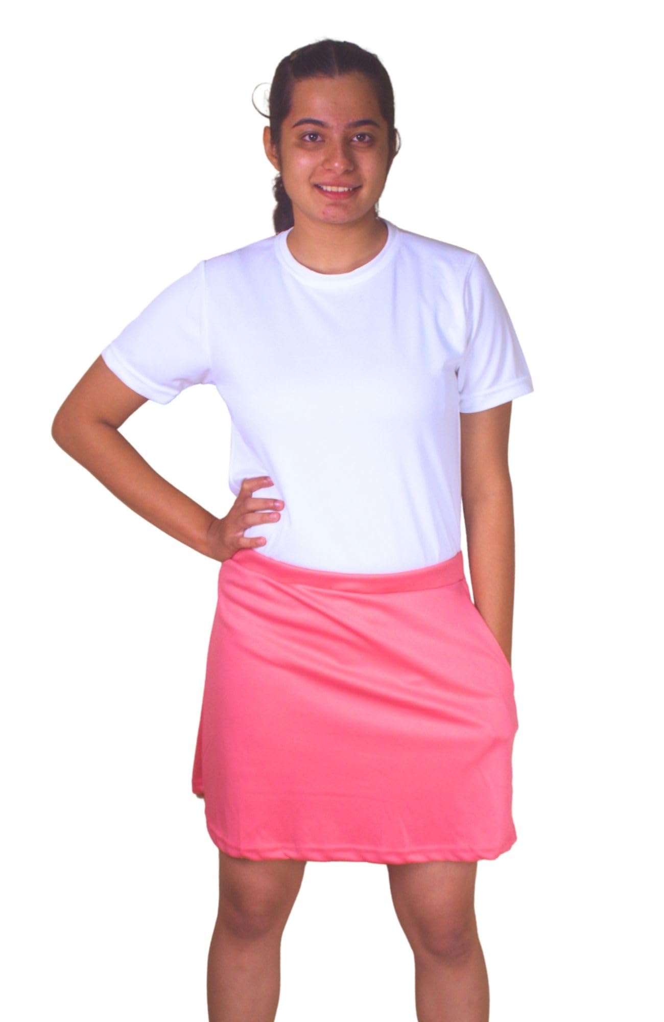 Women's DryFit Tshirt & Flared Skater Skirt with Shorts For Tennis, Pickle Ball, Badminton & Other Sports