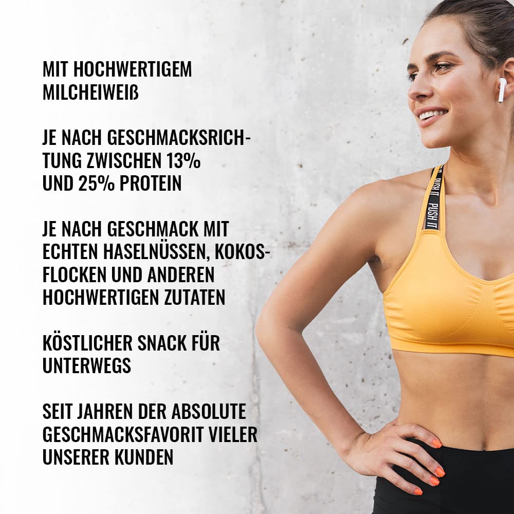 WEIDER Fitness Proteinriegel, leckere Eiweißriegel mit Schokolade, kleiner Protein Snack für Zwischendurch, praktischer Energieriegel für unterwegs, Box mit 24 x 35 g