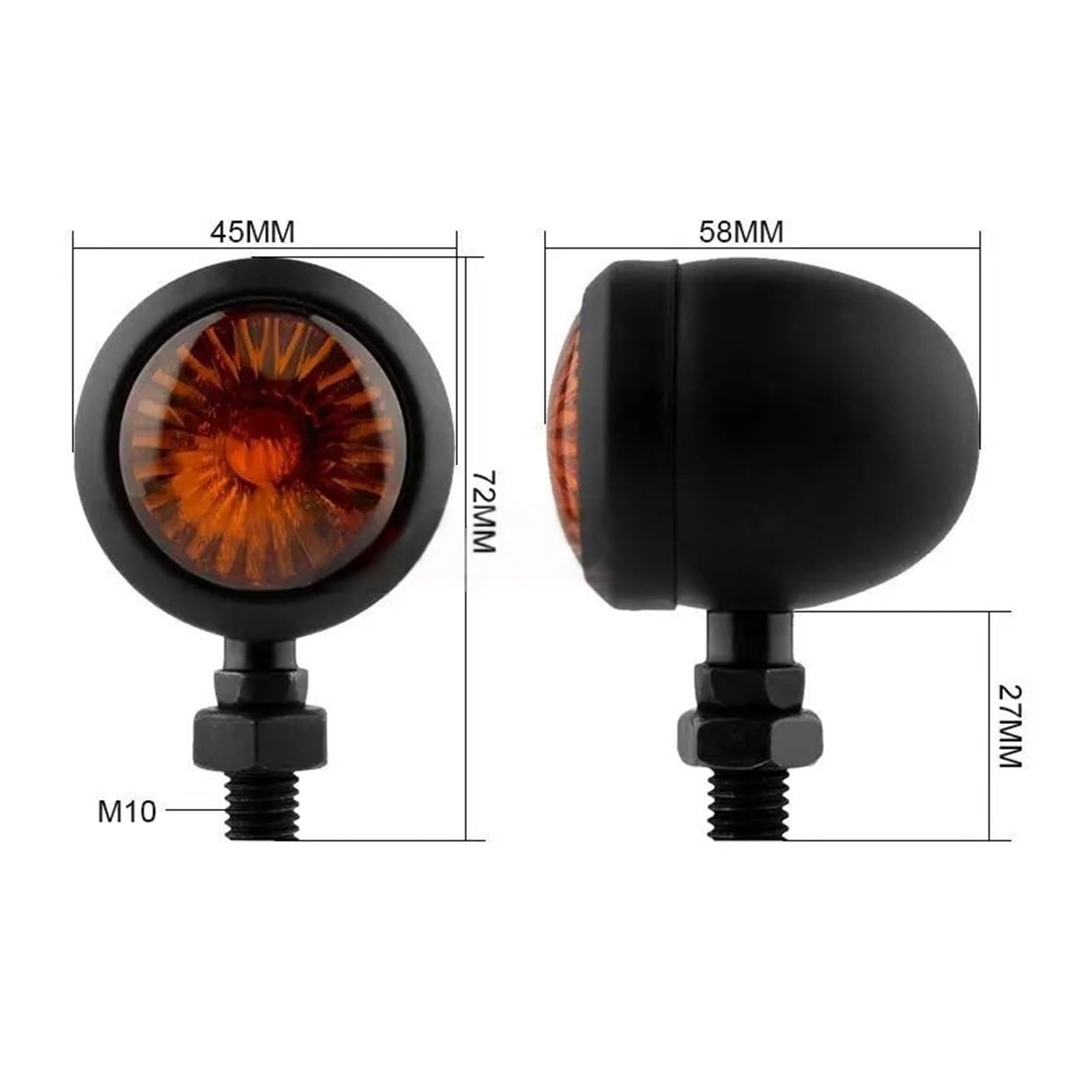Indicatore direzione a LED moto grande 10 mm in metallo Indicatoris Motos