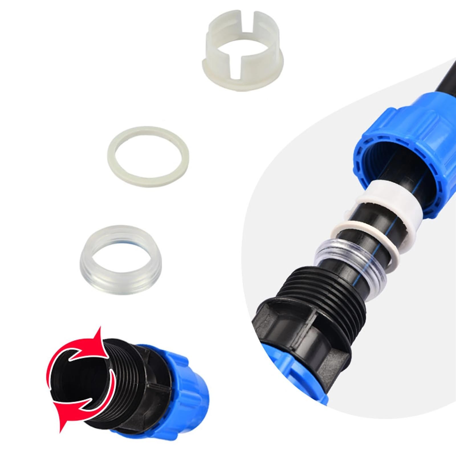 Conector de válvula rápida plástico for grifo agua, tubo PVC y PE 20/25/32/40/50 mm, for riego agrícola jardín(Metal Tee valve,20mm)
