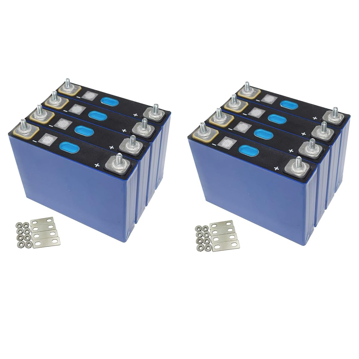 LiFePO4 Cell 3.2V 50Ah Grade A Deep Cycle Battery Lithium Iron Phosphate Rechargeable Battery Max.Continous Discharge 50A/1C,Included M6 Nuts and Bus Bars