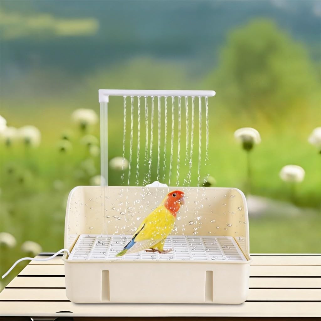 Baignoire automatique pour oiseaux 28 x 21 cm avec pompe à recirculation silencieuse – USB électrique pour cage