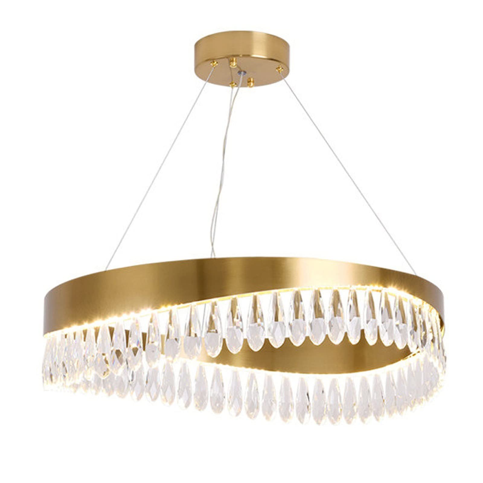 Plafonniers tendance en cristal doré LED pour îlot de salle à manger