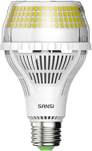 SANSI Bombilla LED más brillante equivalente a 400 W, 6000 lúmenes, luz diurna de 5000 K, bombilla LED súper brillante E26 A21 no regulable, vida