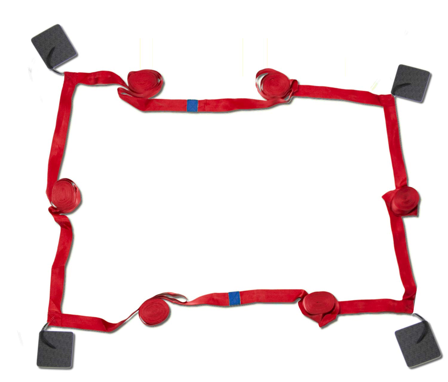 Líneas para Voleibol de Playa Courtline 16 m x 8 m, 18 m x 9 m, líneas para Voleibol de Playa, Ancho 5 cm, Color Rojo, Azul, césped, Arena