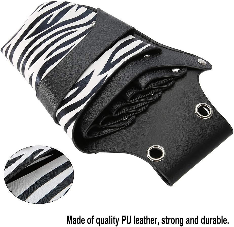 Hair Scissor Holster, Hairdressing Pouch Barber Shears Holster Hairdressing Salon Scissors Kit Bag Scissors Holder Pouch for Hair Stylist with Rivet Clips Waist Shoulder Belt(5 Scissor Pouches)