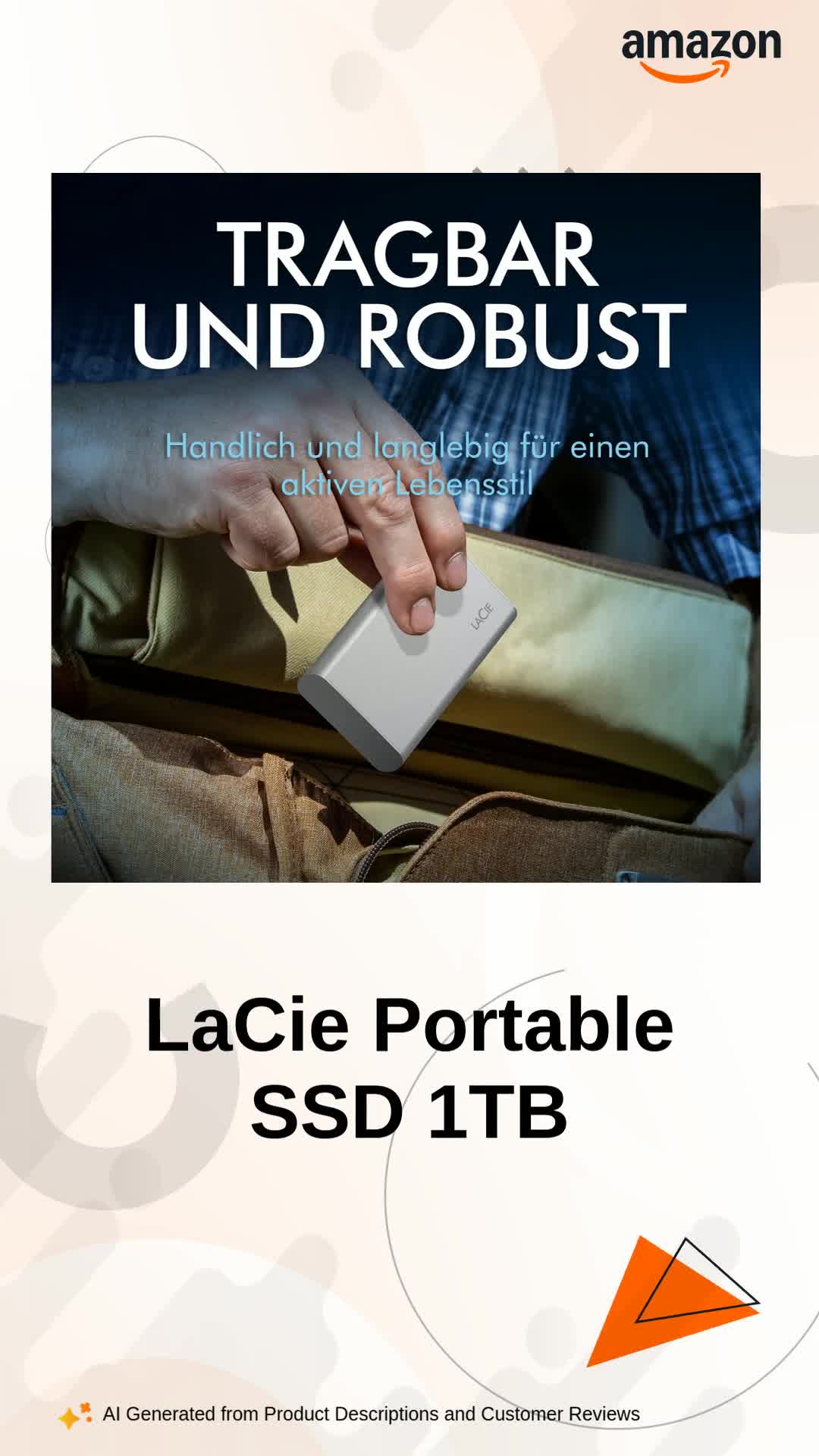 LaCie ポータブルSSD 1TB Rugged SSD USB3.1 LaCie Portable SSD 1TB External Solid State Drive