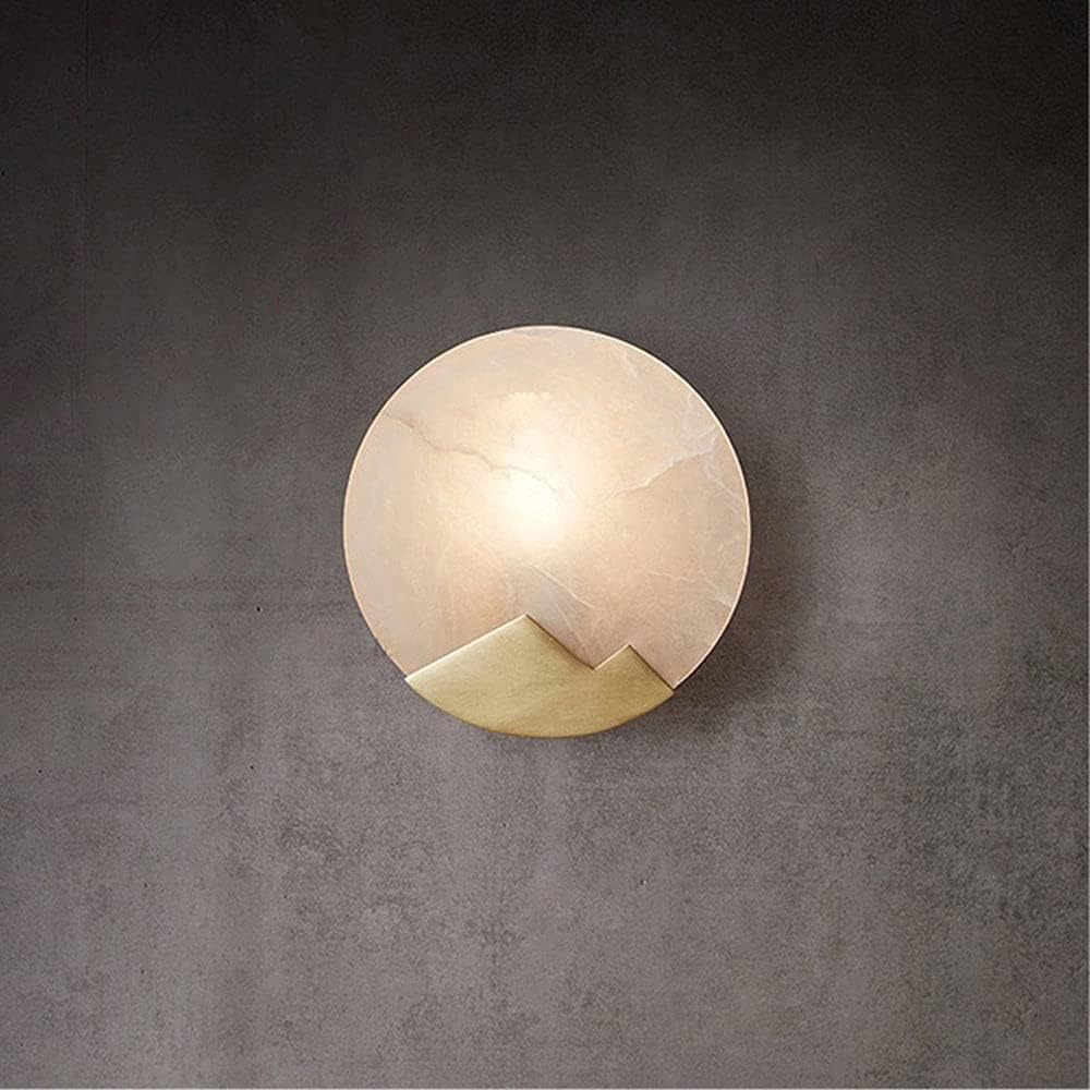 VGTLAKEX Wall Light Brass Wall Sconce Round Marble Shade Gold Metal Light Bar Lounge Balcony Hallway Lamps Bedside Lights E14 Wash
