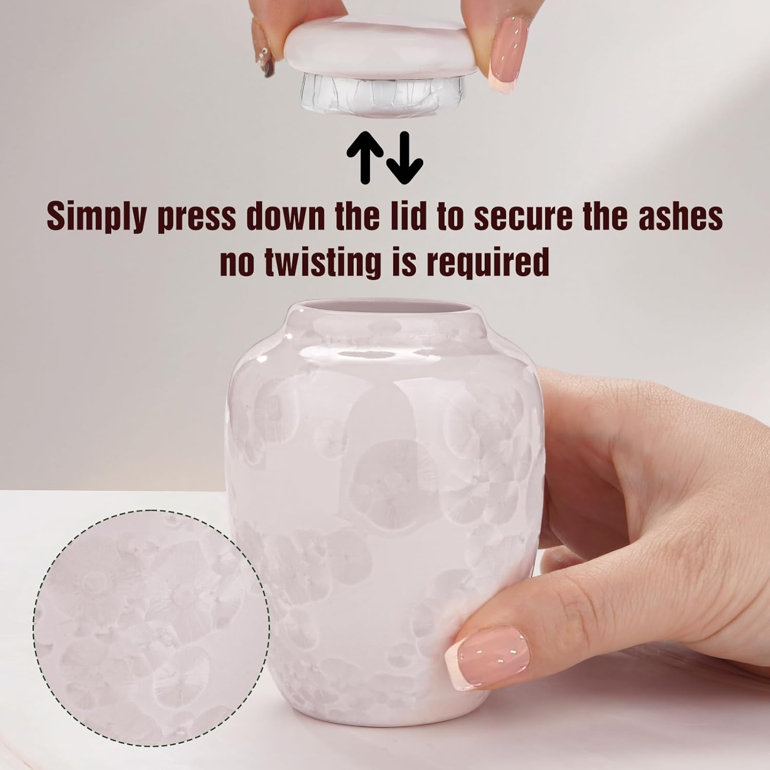 Small Urns for Human Ashes Keepsake Ceramic Mini Cremation Urns for Ashes Adult Female Handcrafted Decorative Urn for Women, Memorial, Burial, Home Display