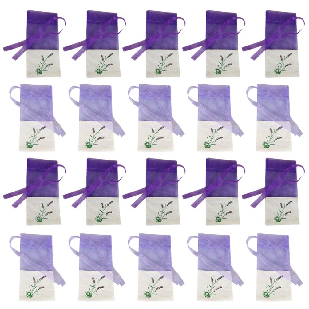 BESPORTBLE 20pezzi Sacchetti Di Lavanda in Organza e Cotone Sacchetti Profumati Per Guardaroba e Auto Regalo Coulisse Per Boccioli Di Lavanda e Caramelle