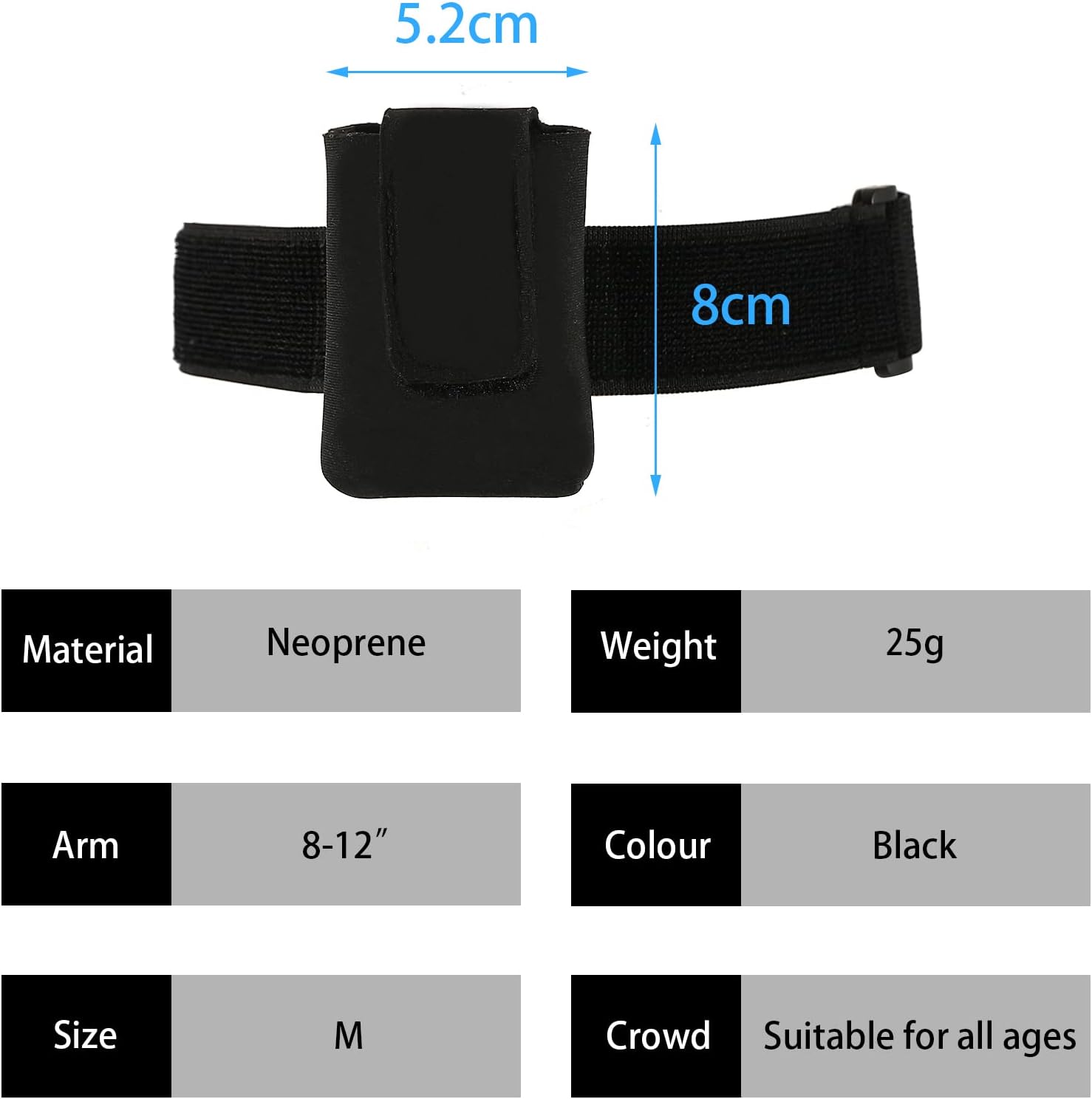 Insulin Pump Holder - Compatible with t:Slim/t:Slim X2 - Adjustable Diabetic Pump Case - Diabetic Insulin Pump Belts Armband for Adults & Kids - Diabetic Pouch Belt for Sports (M Arm)