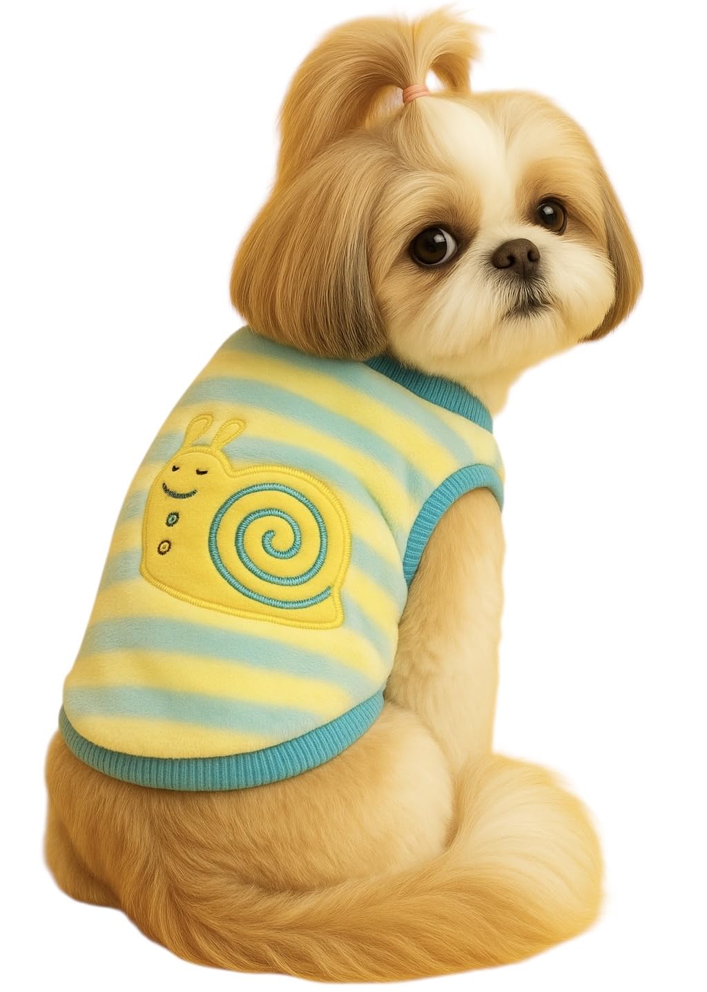 KUTKUT Puppy Clothes for Small Dog & Cat Boy Girl | Winter Warm Cute Snail Pattern Sweaters for Shih Tzu, Maltese, Yorkie Male Female (Size: L, Chest: 44cm, Back Length: 35cm)