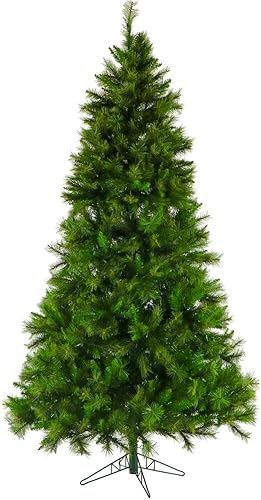 Miniatura 10 de Fraser Hill Farm Árbol de Navidad artificial de pino cañón de 6.5 pies con doble luces LED multicolor y blanco cálido y soporte, árbol falso