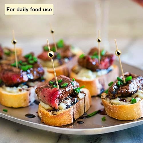 Miniatura 67 de 120 palillos de cóctel para aperitivos, palillos de cóctel para bebidas, palillos de dientes de bambú, palillos de dientes elegantes