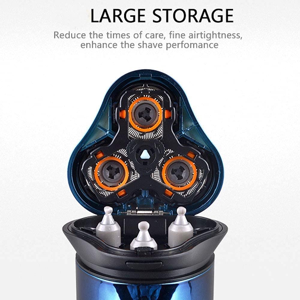 Rasoio Elettrico, Rasoio Elettrico Ricaricabile con Trimmer Pop-up, rasoi Impermeabili IPX7 RABAVERS RICARABILE 3D Rasoio Rotante Rasoio