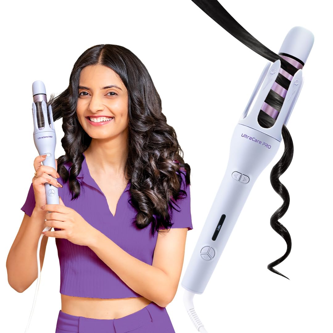 UltraCare PRO EVA Automatic Hair Curler - Dual Curl Rotation - Long Lasting Bouncy Curls - Overheating Protection - Tangle Free Operation - Customized & Quick Heating