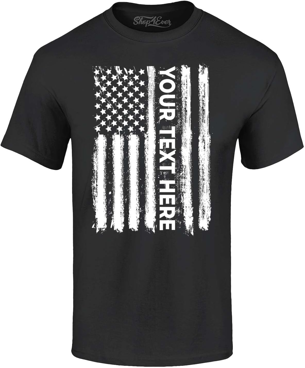 Custom Personalized Your Text Here American Flag USA T-Shirt