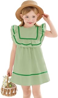 Haloumoning Toddler Girl Dress Kids Cute Summer Ruffle Dresses 9M-8Y | Sleeveless, Striped, A Line, Sundress