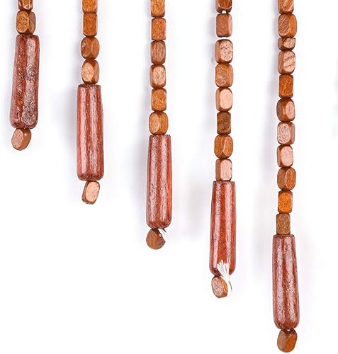 Miniatura 6 de Cortina de cuentas de madera natural y bambú de 32 líneas cortinas de cuentas de madera cortinas de armario decoración de pared separadores de