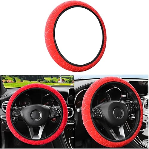 Miniatura 1 de Funda para volante de automóvil, 15 pulgadas, terciopelo suave, transpirable, elástico, sin anillo interior, accesorios cortos de imitación para
