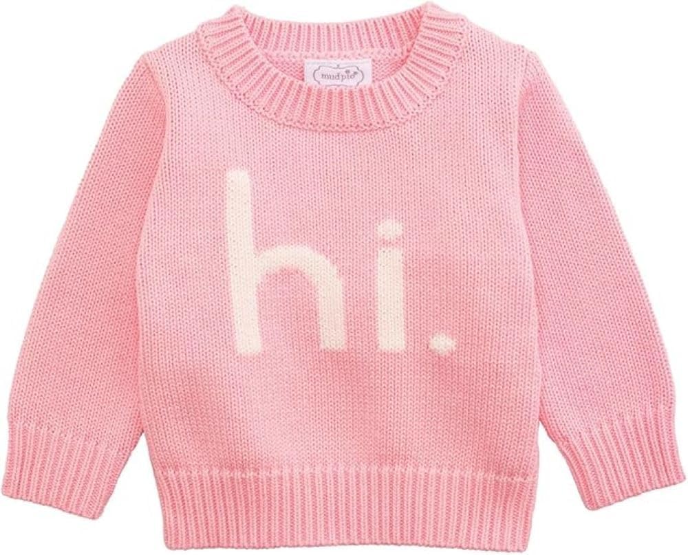 Mud Pie Baby Girls' Mud Pie Kids Hi Baby Girl Sweater