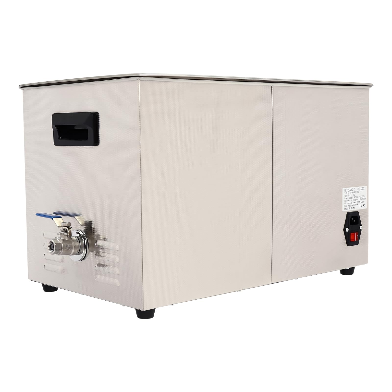 Limpiador ultrasónico de acero inoxidable, 600 W, 30 L, limpiador ultrasónico de gafas, 0-80 ℃, 28/40 KHz, dispositivo de limpieza ultrasónica industrial para joyas, instrumentos metálicos