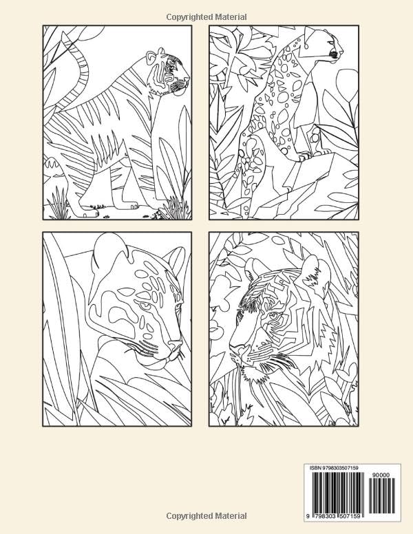 Panther & Tiger Coloring Book - Abstract Coloring Pages for Adults: Art Coloring Illustrations of Majestic Animals, Great Gift Idea for Nature Lovers and Art Enthusiasts image 3