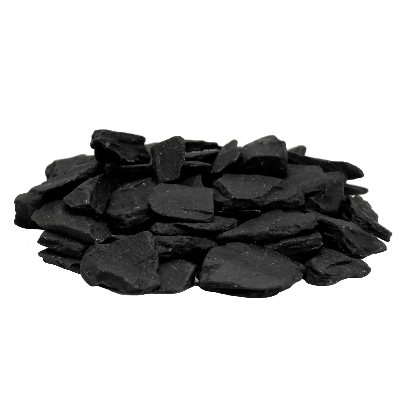 20lb Natural Slate Stone Rock-0.41.2 inch Slate Stone Rocks for Aquariums, Fish Tank Decor,Terrariums, Aquascaping-Miniature or Fairy Gardens, Landscaping Model, Model Railroads-Black