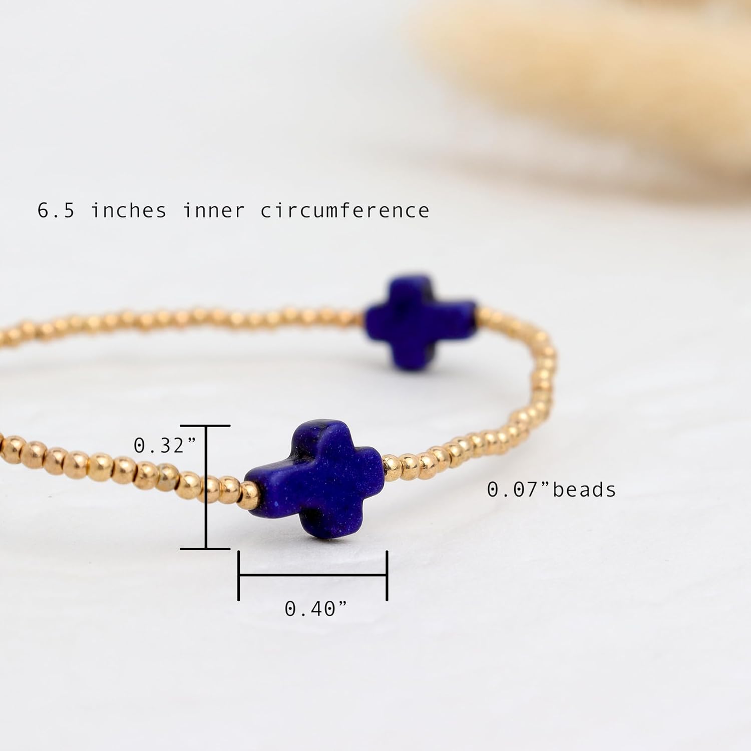 Gold Beaded Cross Stack Bracelets Set for Women, 8Pcs Boho Handmade Stackable Colorful Rainbow Statement Stretch Bracelet Prom Holiday Jewelry Gift. - Image 4