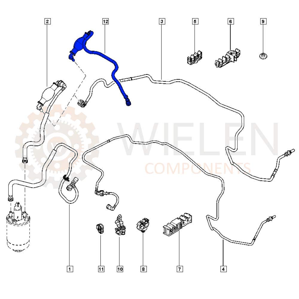 WĄŻ PALIWA KOMPATYBILNY Z POMPĄ RENAULT FLUENCE MEGANE III GRAND SCENIC III 1.5 DCI 175101639R